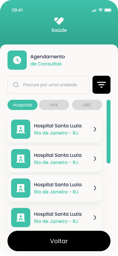 Escolher a unidade médica